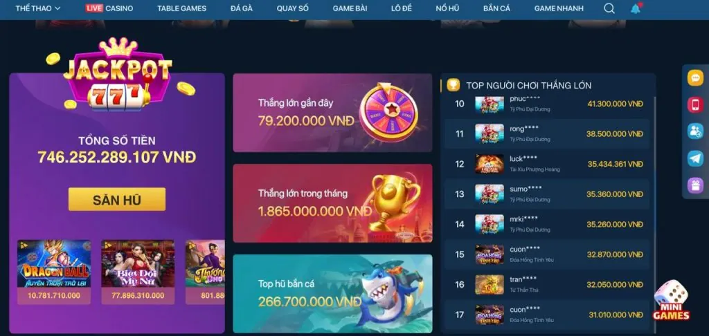 Kho game đa dạng của JBO